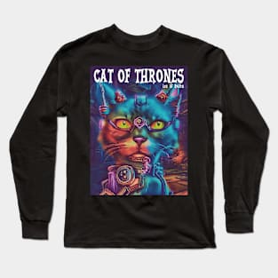 CAT OF THRONES in 8 bits Long Sleeve T-Shirt